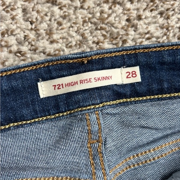 Levi’s 721 High Rise Skinny Jeans Denim Distressed Casual 28 - Picture 2 of 7